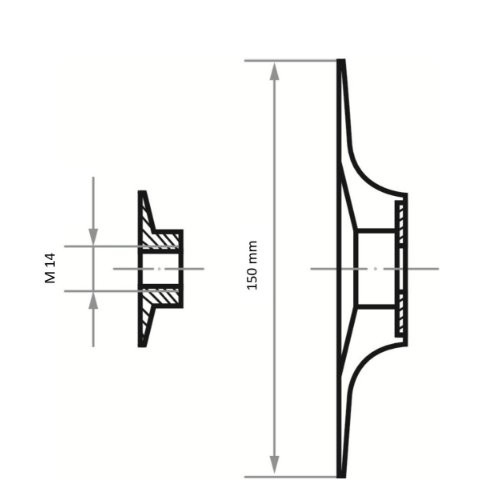 Tarcza podporowa STF do dysków fibrowych Ø 150 mm z gwintem M14 do szlifierki kątowej - obrazek 5