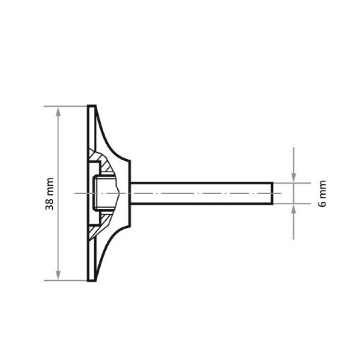 Uchwyt GTG do samocentrujących tarcz ściernych Ø 38 mm trzpień 6 mm | średni - obrazek 5