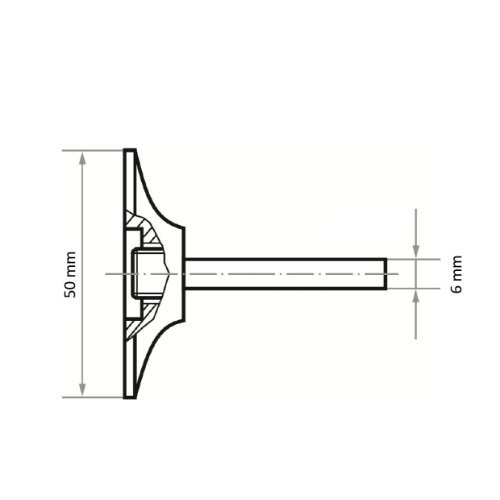 Uchwyt GTG do samozaciskowych tarcz ściernych Ø 50 mm trzonek 6 mm | średni - obrazek 5