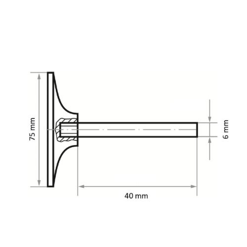 Uchwyt do tarcz ściernych GTR Ø 75 mm trzpień 6 mm gwint plastikowy - obrazek 5