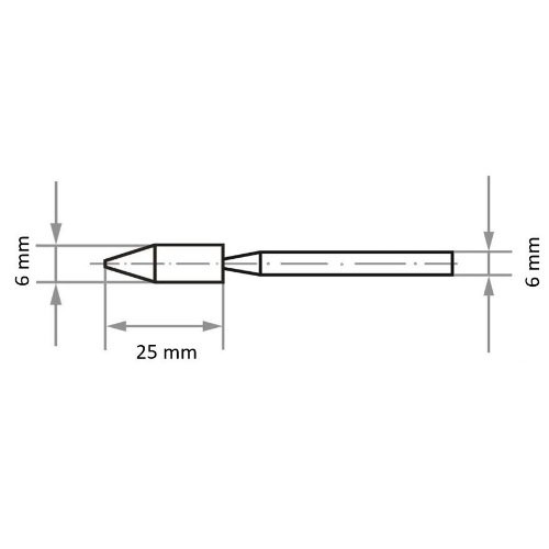 Głowica ścierna A15, kształt specjalny, do stali/żeliwa 6×25 mm - obrazek 4