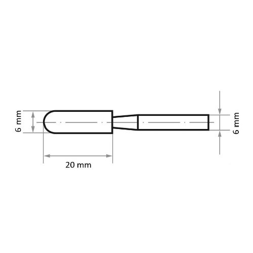 A24 walcowa końcówka montowana z zaokrąglonym grotem do stali/żeliwa 6×20 mm - obrazek 4