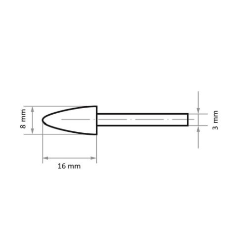 B52 cylindryczny trzpieniowy grot zaokrąglony do stali/żeliwa 10×20 mm - obrazek 4