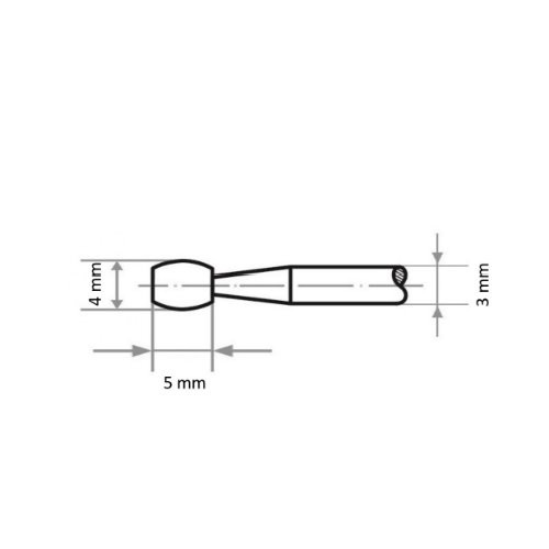 D17 specjalny kształt końcówki mocowanej do stali/żeliwa trzpień 4×5 mm | tlenek glinu różowy ziarnistość 80 - obrazek 4