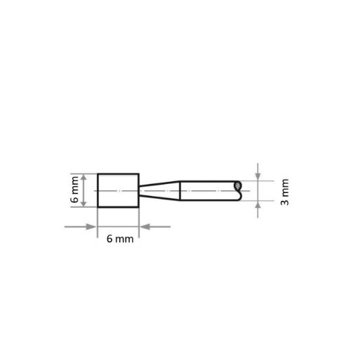 D24 cylindryczny groty montowane do stali narzędziowej trzpień 6×6 mm 3 mm | ziarno 60 - obrazek 3