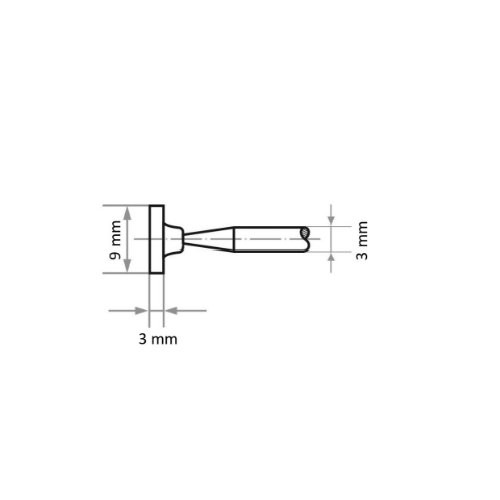 Grot cylindryczny D2 do stali narzędziowej trzpień 3 mm 9×3 mm | ziarnistość 80 - obrazek 3