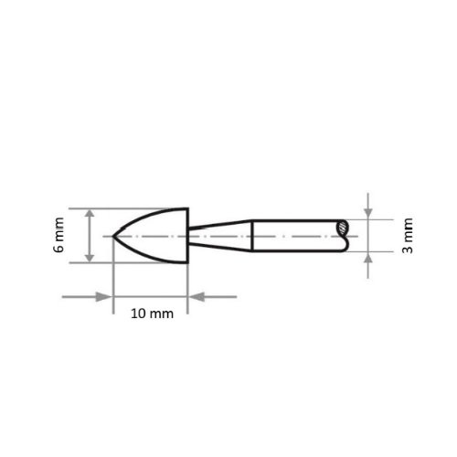 D35 groźny punkt do drzewa zamontowany na narzędzie stalowe 6×10 mm trzonek 3 mm | ziarnistość 80 - obrazek 3