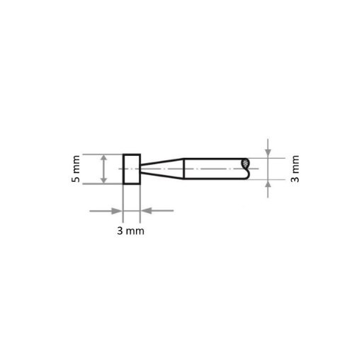D5 walcowy kamyk montowany do stali/staliwa trzpień 5×3 mm | tlenek glinu różowy ziarnistość 80 - obrazek 4
