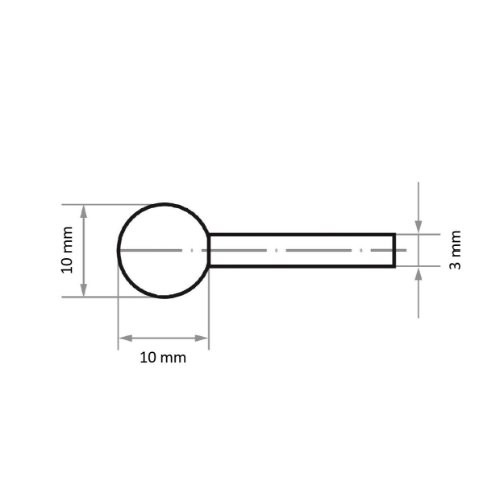 Głowica kulista KU do stali/staliwa trzpień 10×10 mm 3 mm | ziarno 60 - obrazek 3