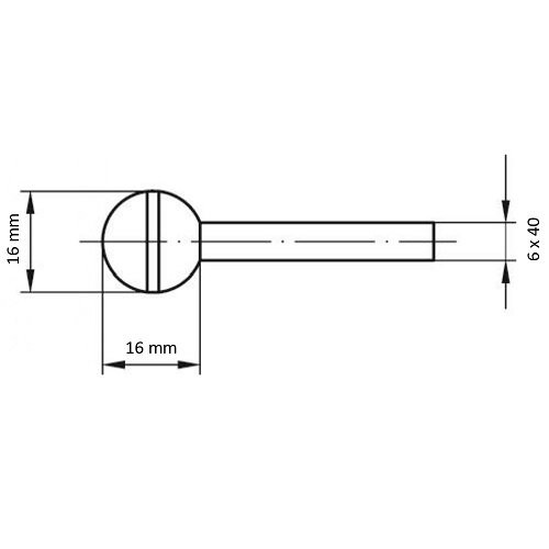 Głowica ścierna kulista KU 16×16 mm trzpień 6 mm | tlenek glinu różowy ziarno 46 - obrazek 5
