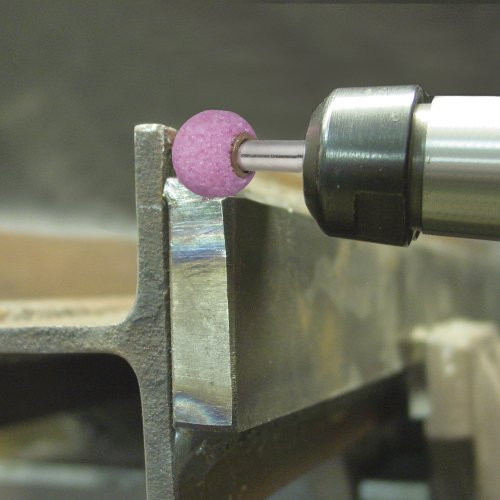 Głowica ścierna kulista KU, trzpień 25×25 mm, trzpień 6 mm | tlenek glinu różowy ziarnistość 36 - obrazek 5