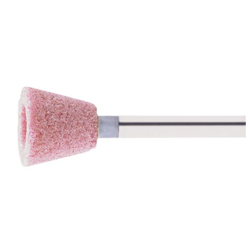 Czop ścierny kształt miseczki TO do stali/żeliwa 25×24 mm trzonek 6 mm | tlenek glinu różowy ziarnistość 60