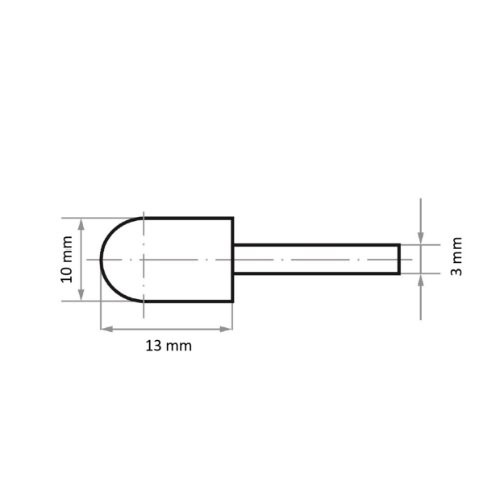 WR walcowy grot o okrągłym nosie do stali/żeliwa 10×13 mm trzonek 3 mm x 50 mm | ziarnistość 100 - obrazek 3