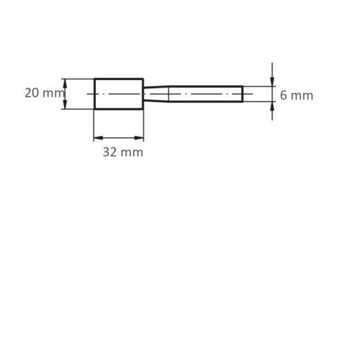Głowica walcowa ZY do stali/żeliwa 20×32 mm trzonek 6 mm | tlenek glinu różowy ziarno 36 - obrazek 4