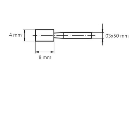 Głowica ścierna walcowa ZY do stali/żeliwa trzpień 4×8 mm 3 mm x 50 mm | ziarnistość 100 - obrazek 5