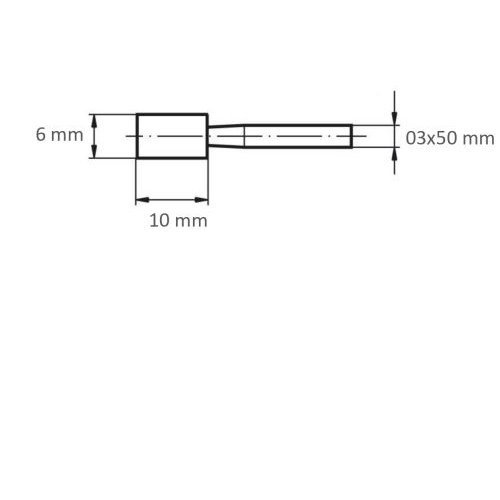 Głowica ścierna cylindryczna ZY do stali/żeliwa trzpień 6×10 mm 3 mm x 50 mm | ziarno 100 - obrazek 5