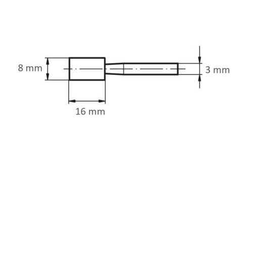 Głowica walcowa ZY do montażu na trzpieniu do stali/żeliwa 8×16 mm trzpień 3 mm | tlenek glinu różowy ziarnistość 60 - obrazek 4