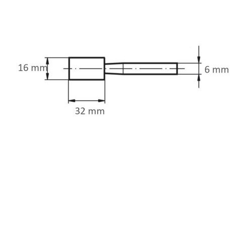 Głowica walcowa ZY do stali narzędziowej 16×32 mm trzonek 6 mm | ziarnistość 24 hard - obrazek 5