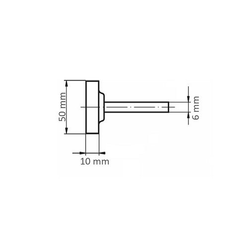 Grot cylindryczny ZY2 do stali narzędziowej 50×10 mm trzpień 6 mm | ziarno 24 twardy - obrazek 5