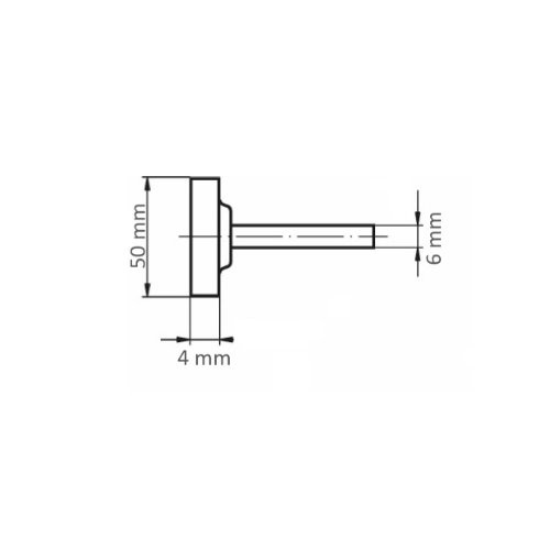 Zestaw walcowych końcówek ZY2 do stali narzędziowych 50×4 mm trzonek 6 mm | tlenek glinu ziarnistość 24 | twarde - obrazek 5