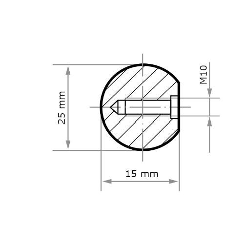 Głowica HSS MFD kulista do odlewów/drewna 25×22 mm z gwintem wewn. M10 | cięcie 2 - obrazek 4