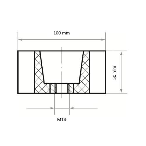 Uniwersalny wałek ścierny LWM 100×50 mm z wewnętrznym gwintem M14 | ziarnistość tlenek glinu 100/80 - obrazek 4