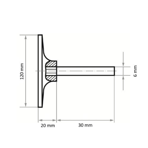 Uchwyt narzędziowy GTH do tarcz ściernych Ø 120 mm trzpień 6 mm - obrazek 4