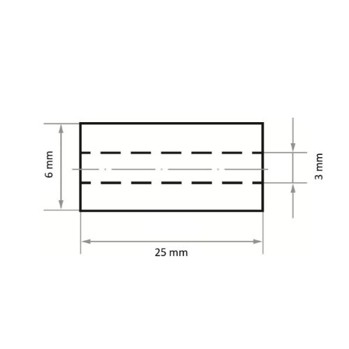 Tulejka ścierna SRZY 6×25 mm tlenek glinu ziarnistość 80 - obrazek 4