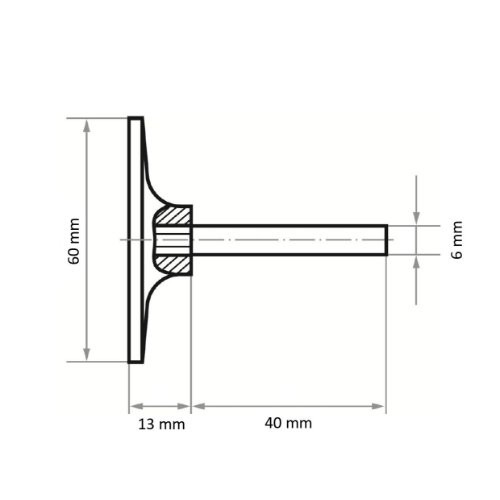 Uchwyt narzędziowy GTH do tarcz ściernych Ø 60 mm trzpień 6 mm - obrazek 4