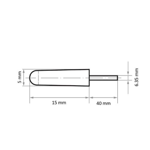 Uchwyt GTKE do kapturków ściernych 5×15 mm trzonek 6,35 mm (1/4") - obrazek 5