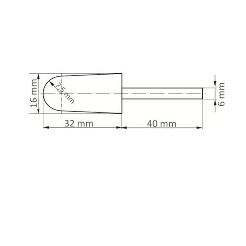 Uchwyt GTKE do kapturków ściernych 16×32 mm trzonek 6 mm - obrazek 5