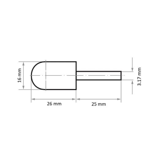 Uchwyt narzędziowy GTWR do kapturków ściernych 16×26 mm trzon 3,17 mm (1/8") - obrazek 4