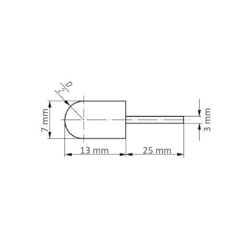Uchwyt GTWR do kapturków ściernych 7×13 mm trzon 3 mm - obrazek 5