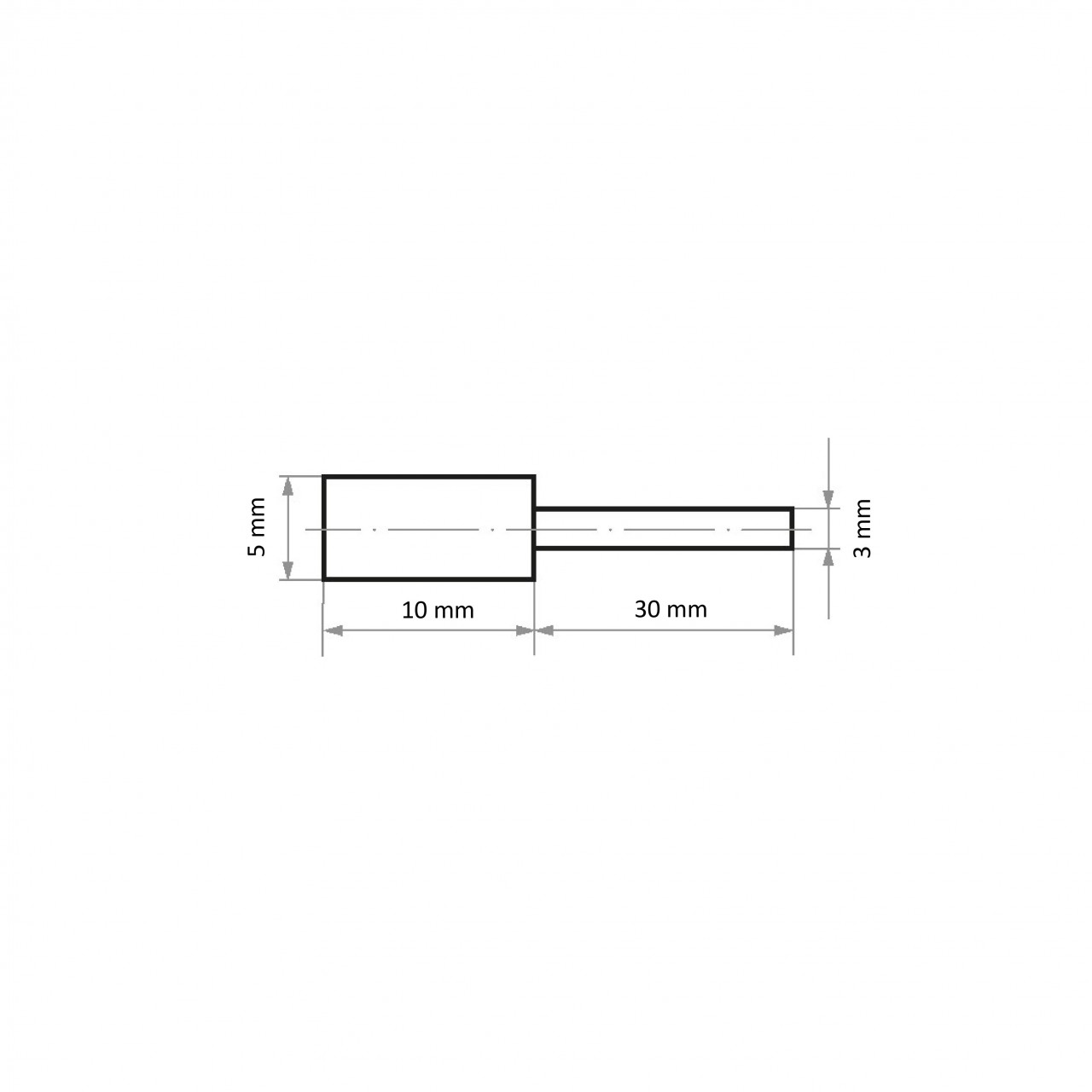 Grot cylindryczny P2ZY 5×10 mm ziarnistość 120 | trzpień 3 mm - obrazek 4