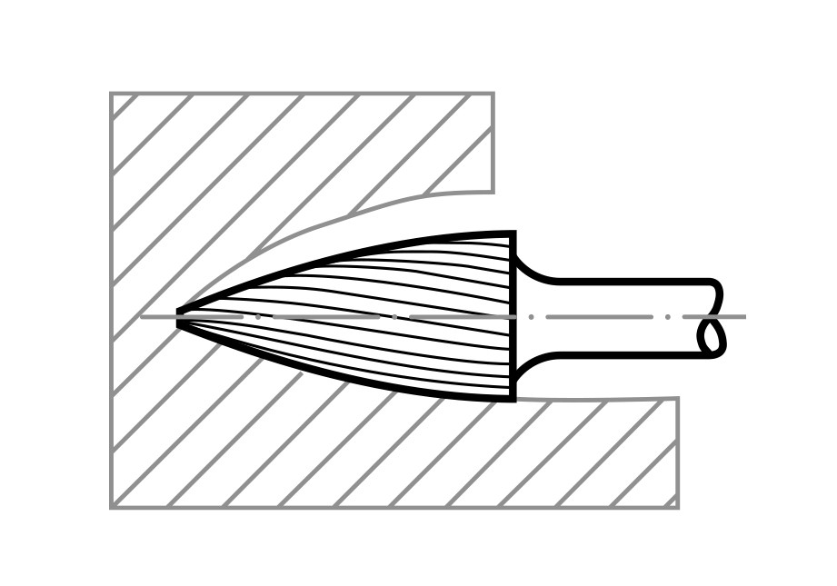 HFG stożkowy frez z ziarnem w kształcie drzewa do stali nierdzewnej/stali 10×20 mm trzpień 6 mm | cięcie 5 - obrazek 4
