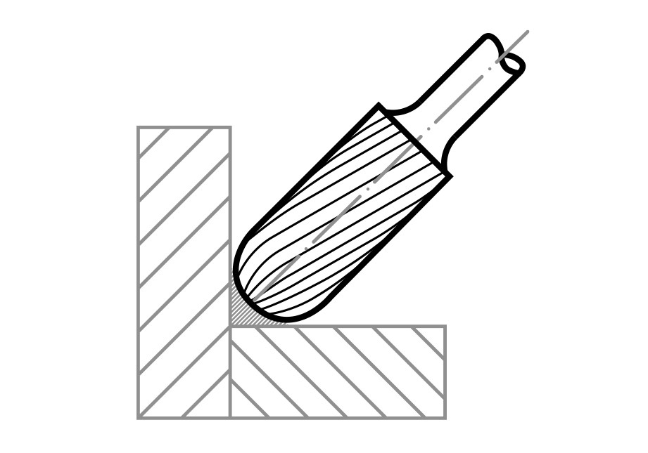 Grot walcowy z zaokrąglonym czubkiem HSS MFC do stali nierdzewnej/stali 12×25 mm trzpień 6 mm | ostrze 3 - obrazek 5