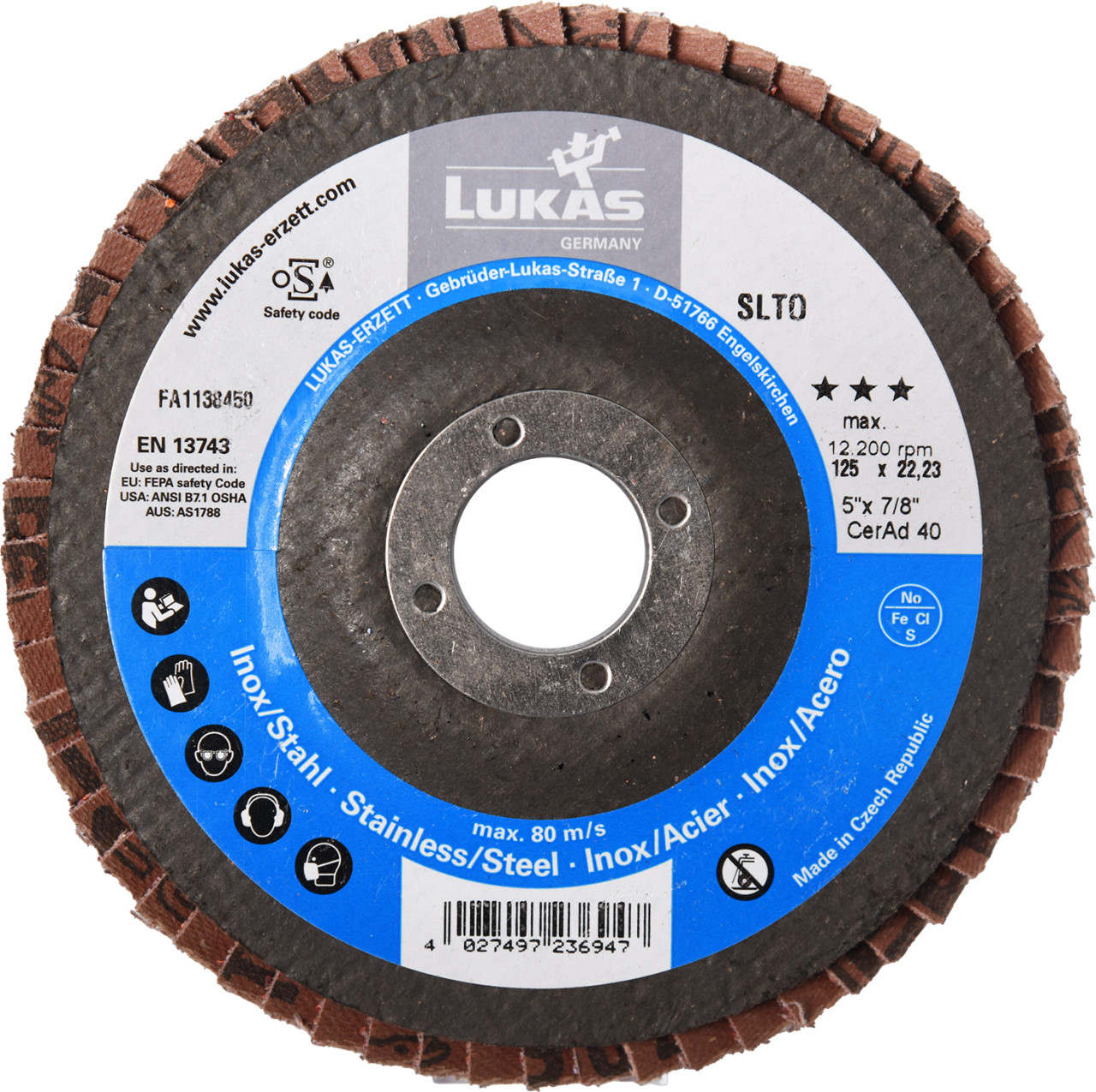 Tarcza listkowa SLTO Ø 125 mm CeramicAd ziarnistość 40 - obrazek 2